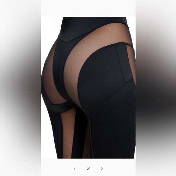 Mugler HM Mesh-paneled Stirrup Leggings Black Limited Edition - Picture 4 of 10